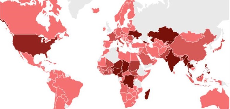OMS emite mapa del brote de sarampión en el mundo