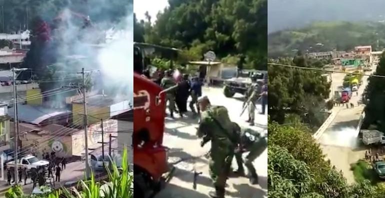 Balacera en Chiapas; heridos tres elementos de la GN (FUERTES VIDEOS)