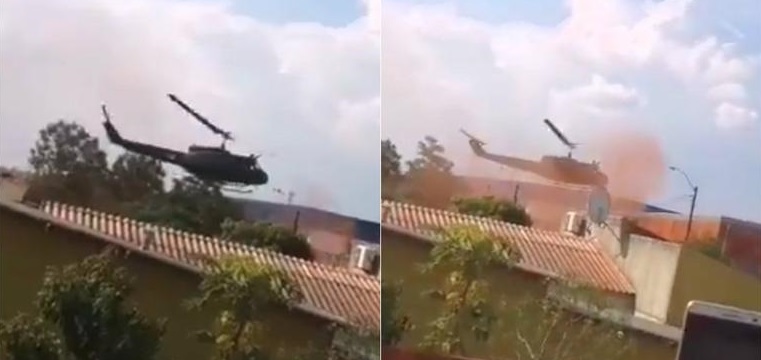 Momento en que se desploma helicóptero militar antidrogas (VIDEO)