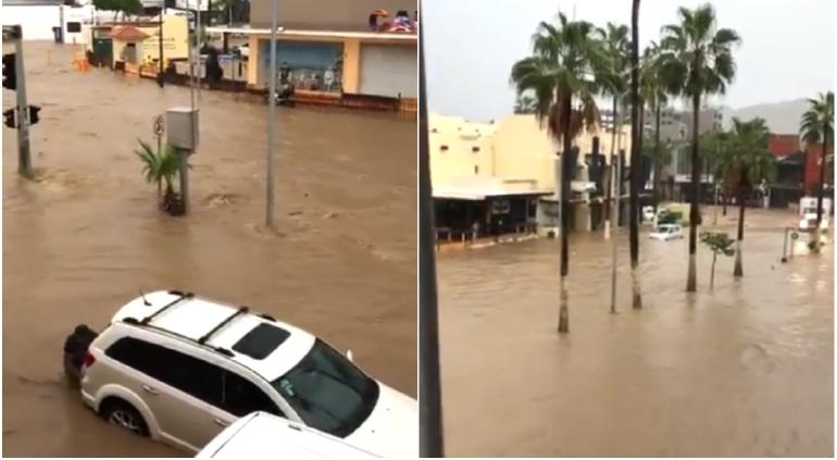 Pega huracán Genevieve: captan primeras inundaciones en BCS