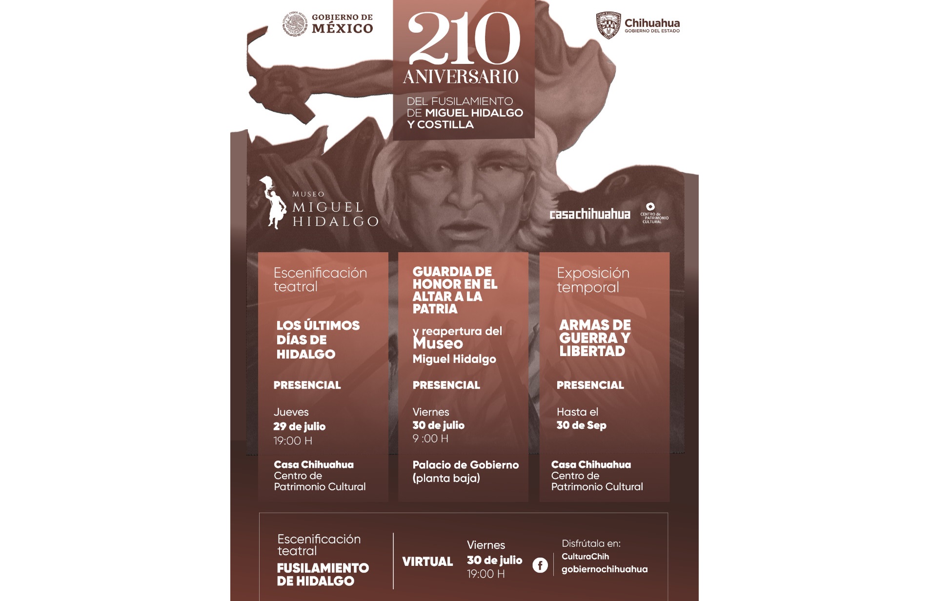 Conoce la programación por el 210 aniversario del fusilamiento de Hidalgo
