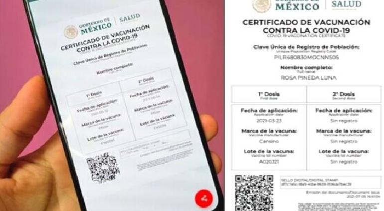 Aceptará EU certificado de vacuna COVID digital e impreso