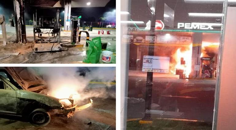 Atacaron e incendiaron gasolinera en Michoacán